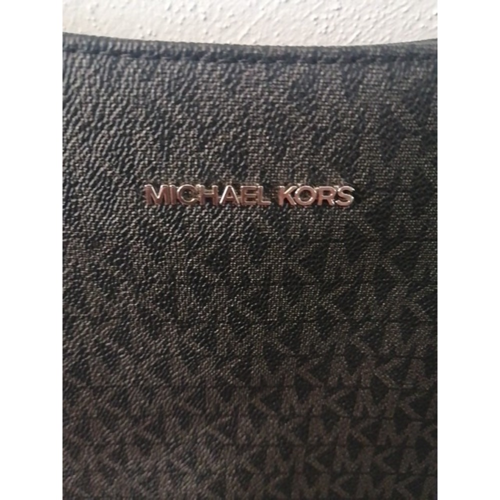 Michael Kors Crossbody Womens Black L Shoulder Bag Leather Jet Set Travel NEW - Picture 8 of 12